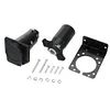 7-Way US RV Boat Truck Trailer Connector Plug+ Socket+ Bracket Set Kit