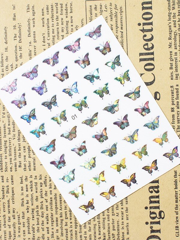 Beautizon Butterfly series High Quality 5D Engraved Nail Stickers Nail Art Decorations Nail Decals Design