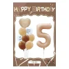 Retro Cream Caramel Cartoon Bunny Bear 0 - 9 Numbers Latex Aluminum Film Balloons Flags Package Kids Birthday Party Decors