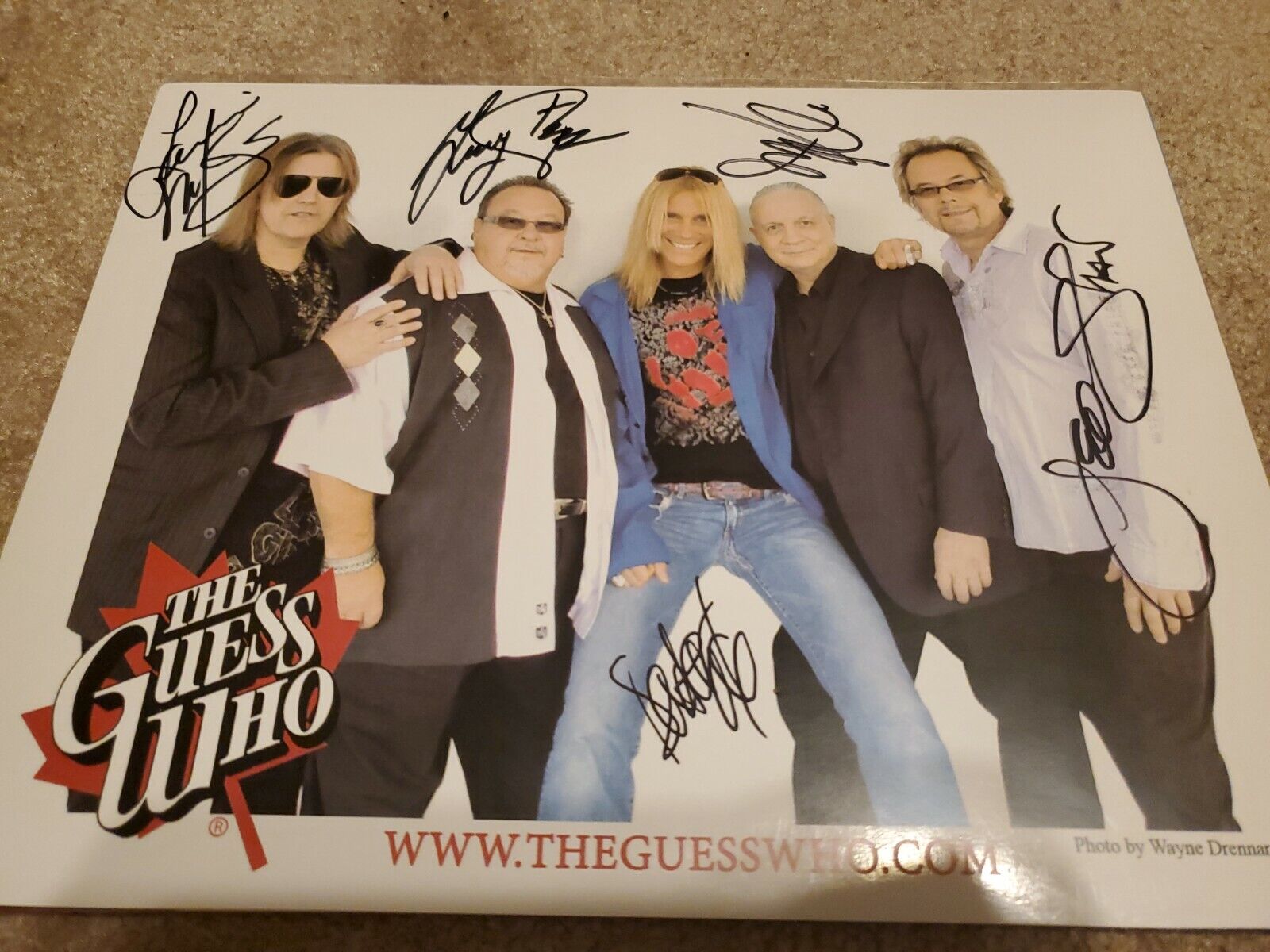 THE GUESS WHO Canadian Rock Band 2009 Signed Original 8-1/2 X 11