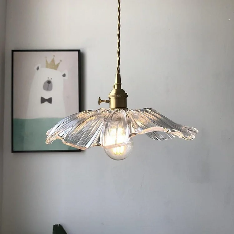 Flower Shape Glass Electroplated LED Nordic Pendant Light Chandeliers - Appledas