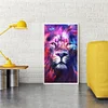 DIY 5D Full Drill Round Diamond Color Lion Painting Kit Rhinestone Drawing