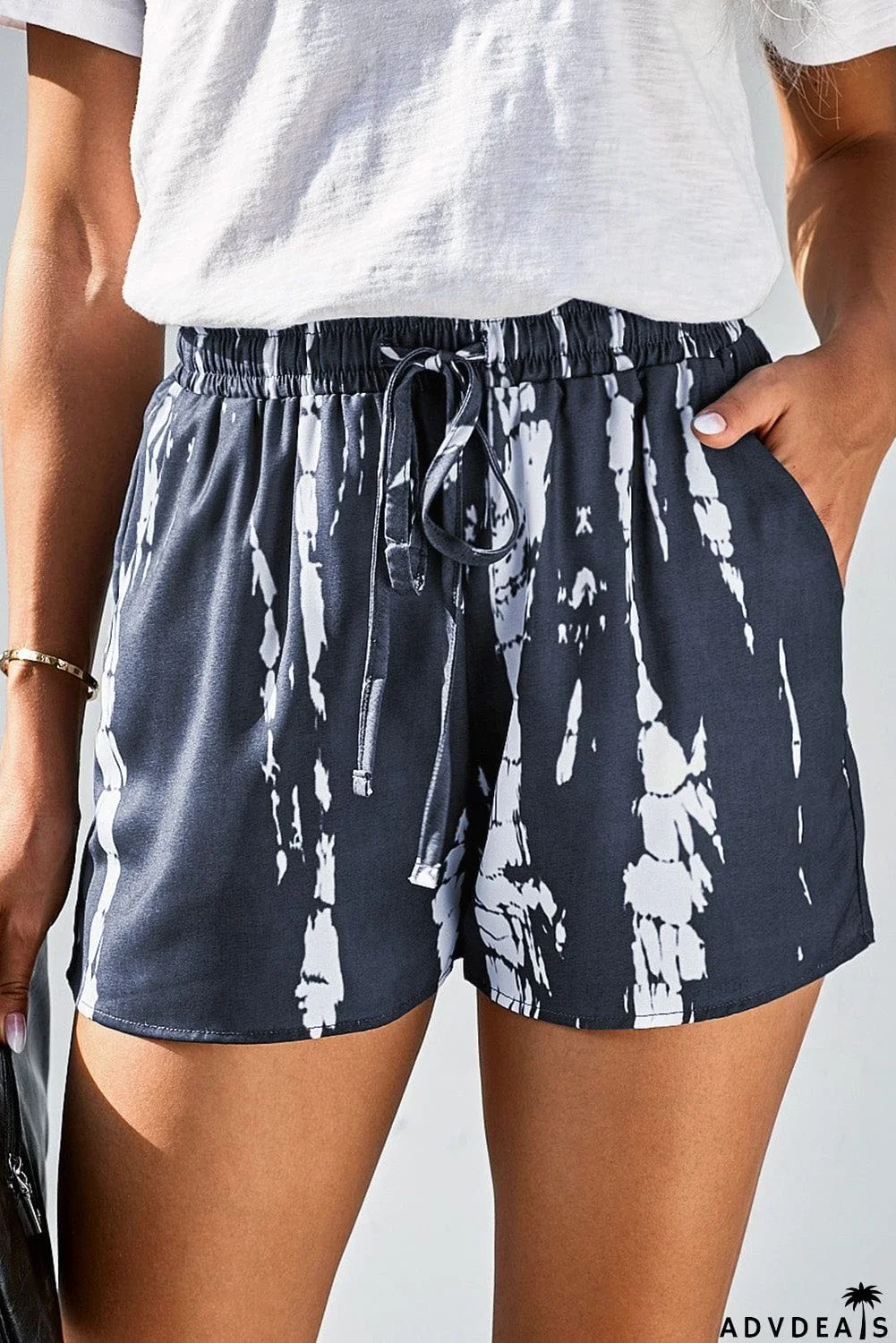 Tie Dye Drawstring Casual Shorts