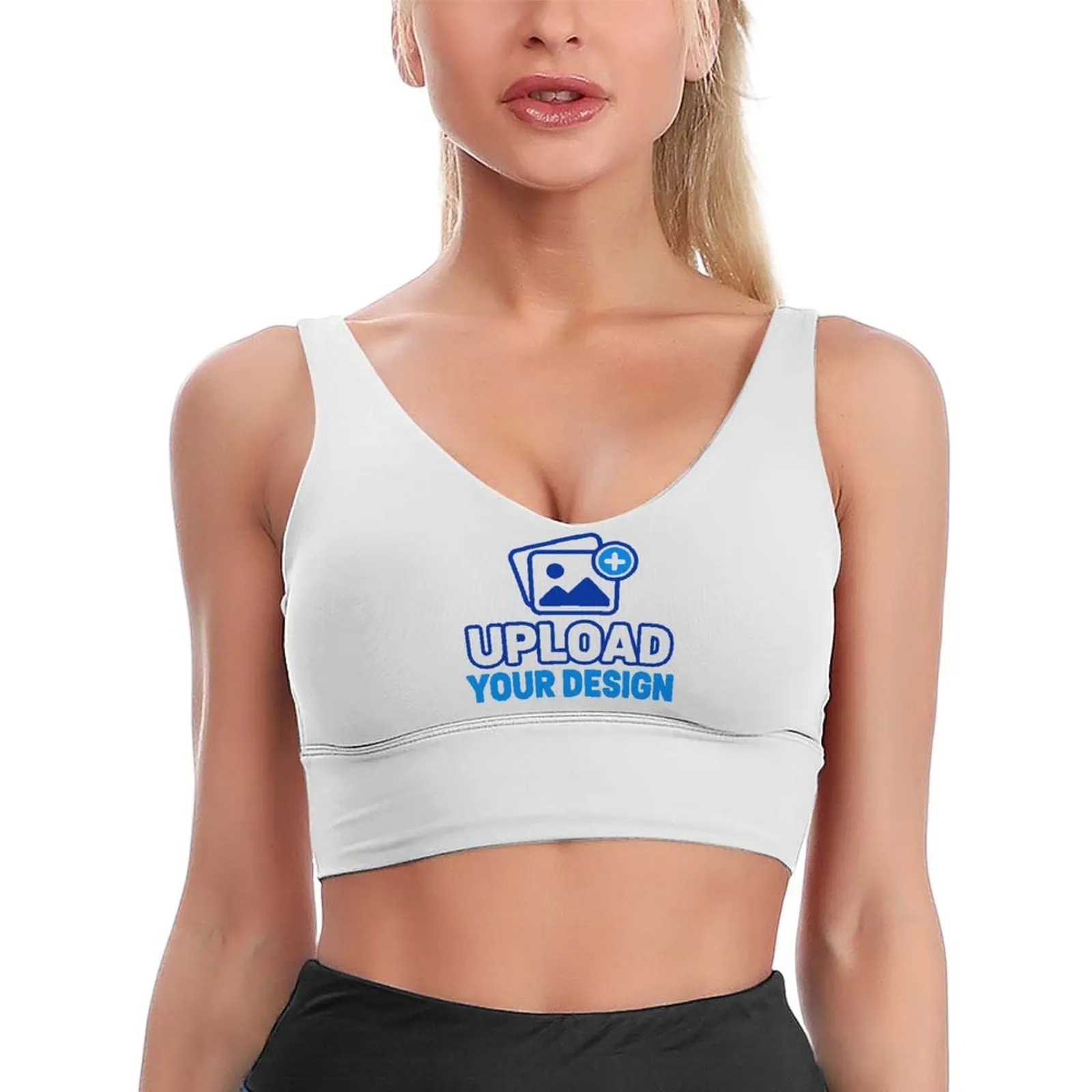 Padded U-Neck Sports Bra &ndash; personalized print product image 7