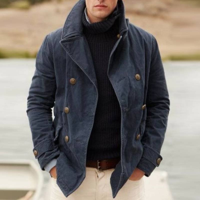 Men's Casual Fashion Open Lining Solid Color Coat