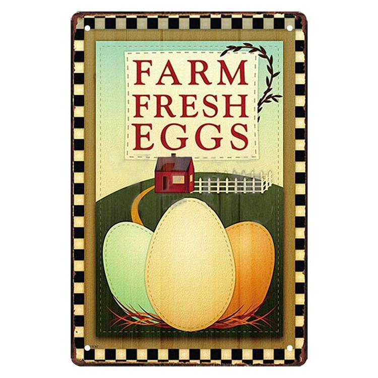 Farm Fresh Eggs - Vintage Tin Signs/Wooden Signs - 20x30cm & 30x40cm