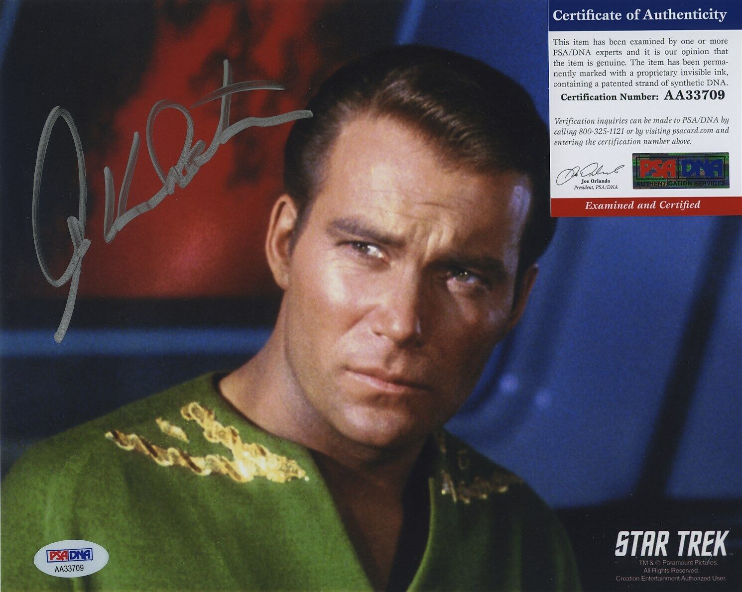 WILLIAM SHATNER STAR TREK SIGNED AUTOGRAPHED COLOR 8X10 Photo Poster painting PSA DNA AA33709