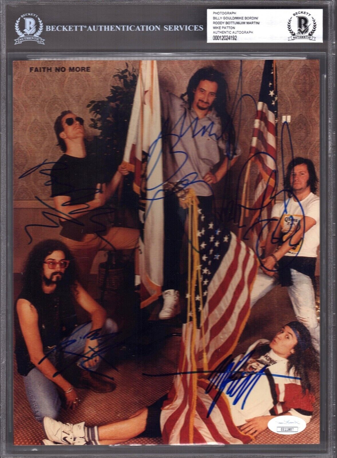 FAITH NO MORE Band Mike Patton +4 Signed Auto 8x10 Photo Poster painting Beckett BAS SLABBED