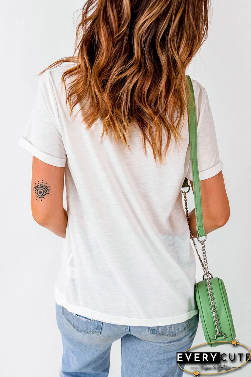 White America Stars Pattern Print Short Sleeve Graphic Tee