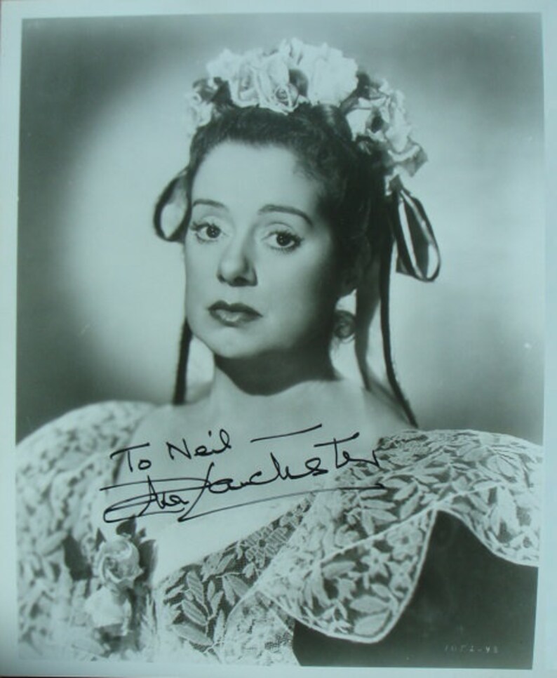 ELSA LANCHESTER SIGNED Autographed Photo Poster painting Charles Laughton Bride Of Frankenstein Blackbeards Ghost That Darn Cat! wcoa