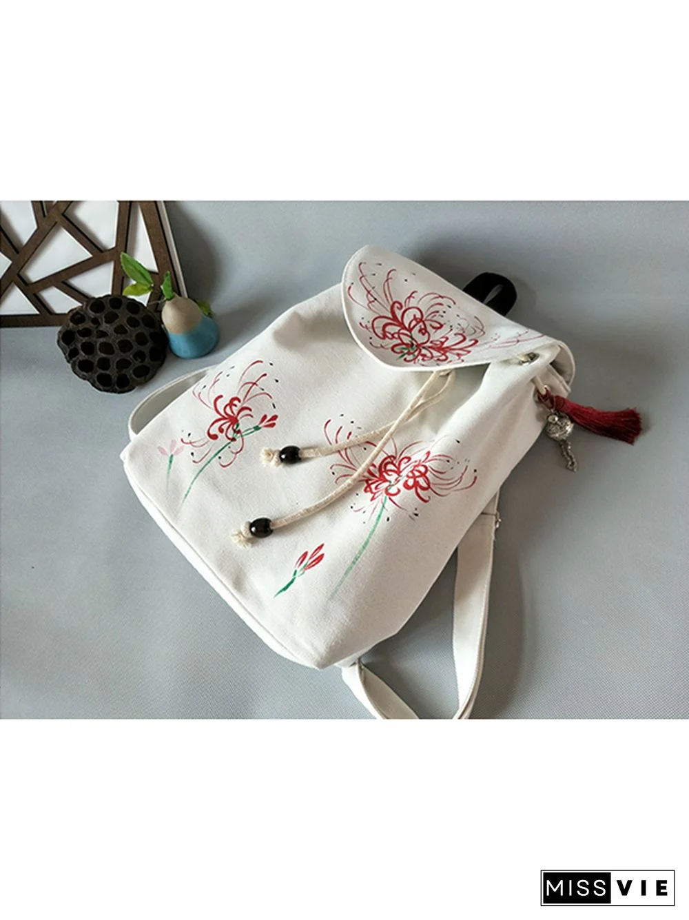 Vintage Flower Embroidery Backpack