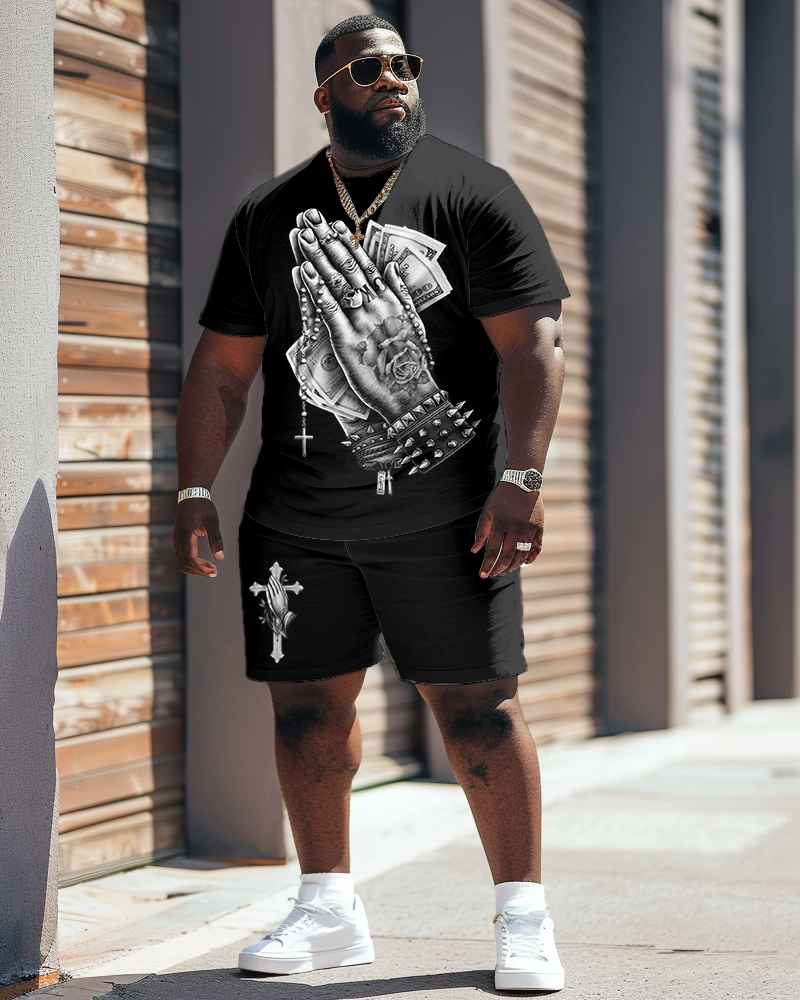 Street Vintage Faith Cross Print Large Men's Set