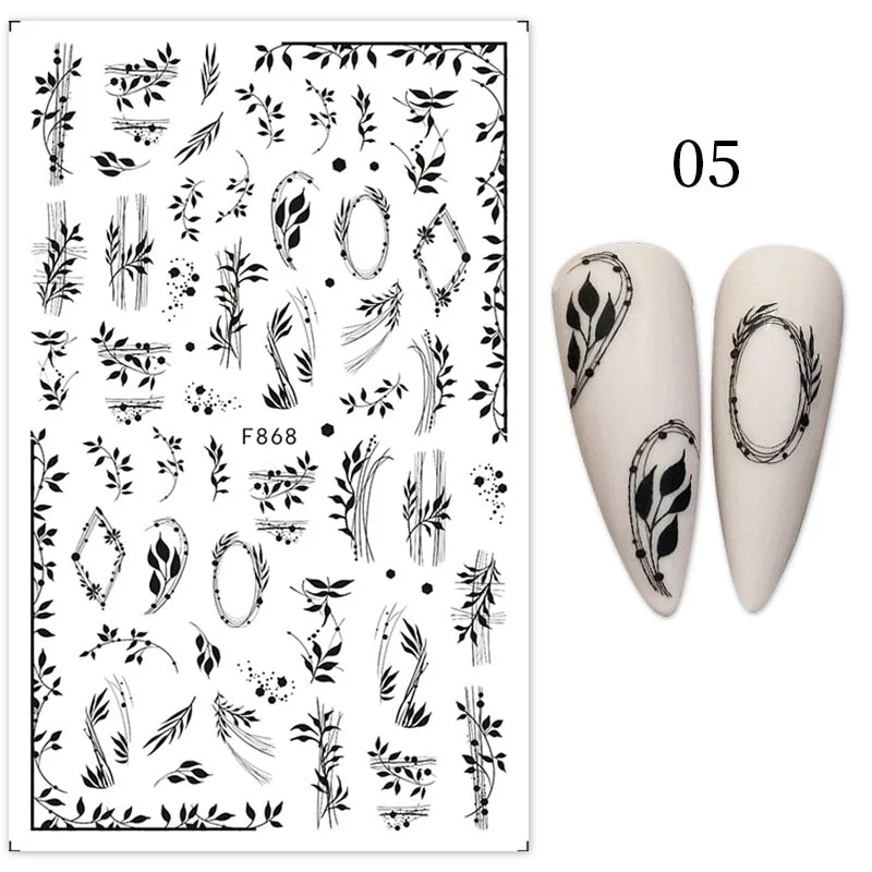 1PC Lemon Banana Nail Water Decals Watermelon Avocado Fruit Flower Leaf Water Transfer Sliders Nail Stickers For Nails Manicures-Nail Inspo