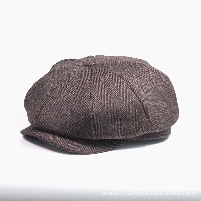 Men’s Casual Solid Color Crimping Beret Hat