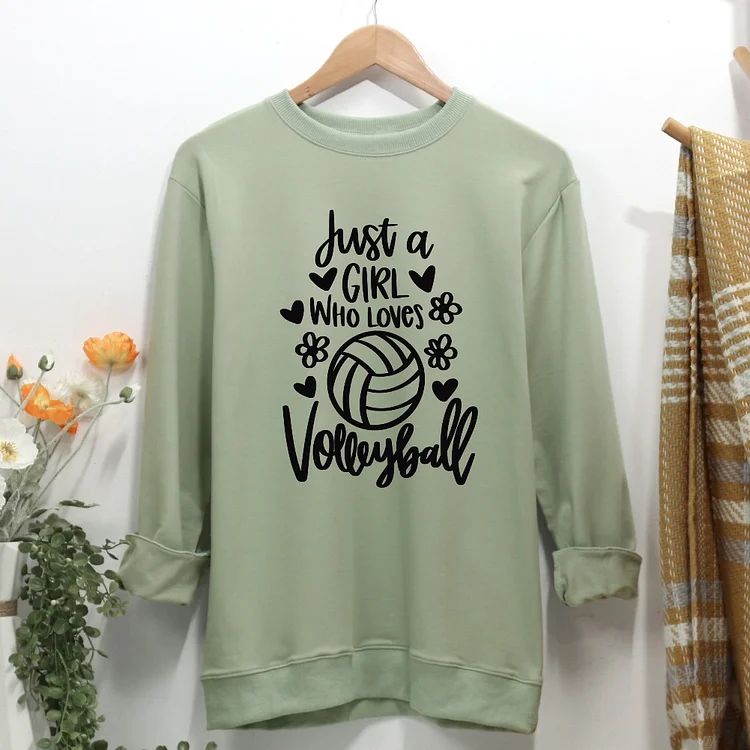 Just a girl who love Volleyball Women Casual Sweatshirt-Annaletters