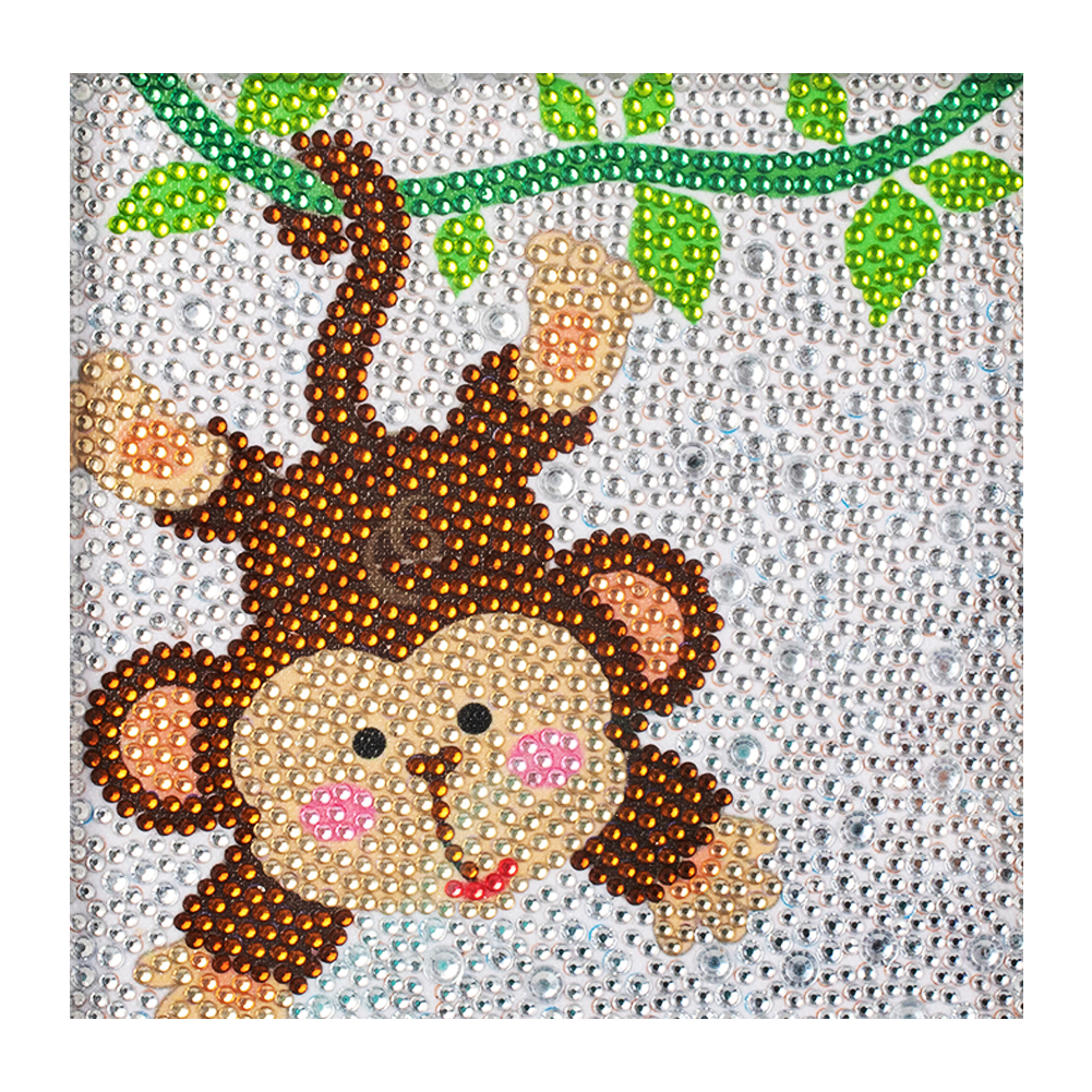 

Cartoon Monkey - Crystal Round Drill Diamond Painting - 18*18CM, 501 Original