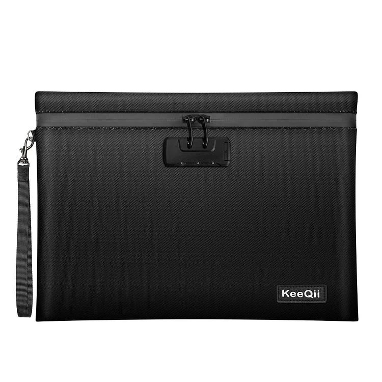 KeeQii Fireproof Money Bag with Lock (13.8 x 10.0 inch)