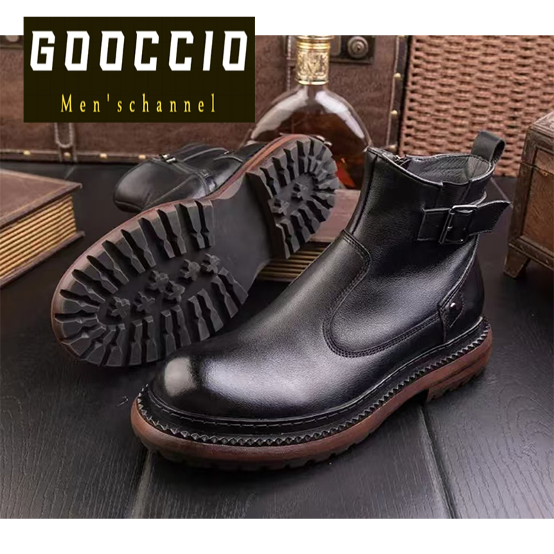 Retro British-Style Cowhide Martin Boots For Men DV-Series  