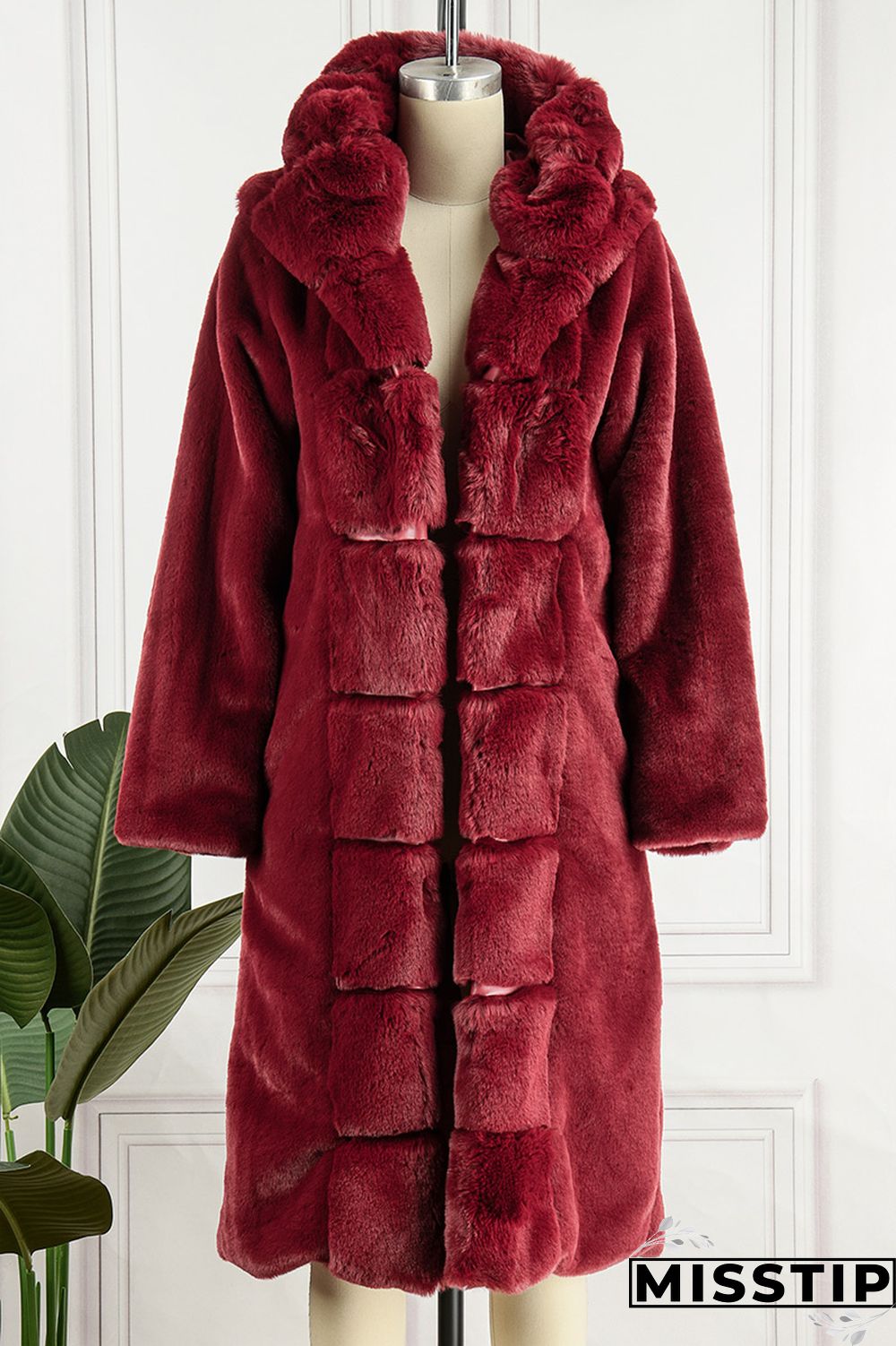 Brown Casual Solid Patchwork Cardigan Hooded Collar Outerwear