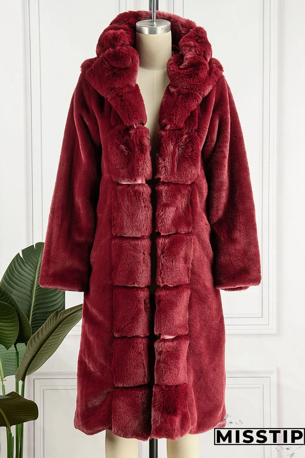 Brown Casual Solid Patchwork Cardigan Hooded Collar Outerwear