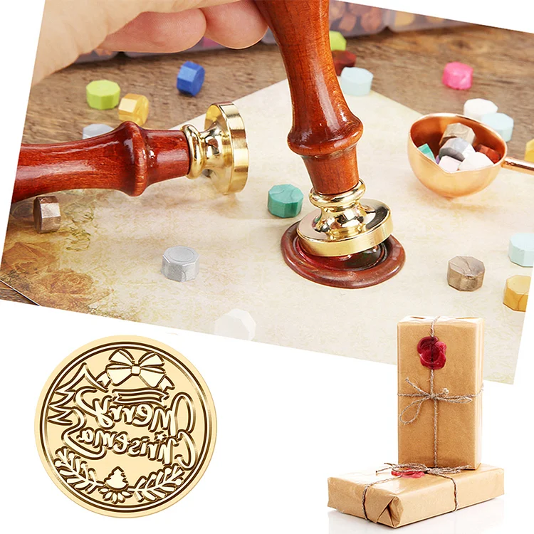 25mm Christmas Wax Seal Stamp Cartoon Head DIY Retro Sealing Decor