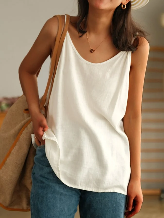 Women's Leisure Elegant Slub Cotton Camisole