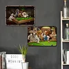 2PCS Dogs Playing Pool - Metal Tin Signs Set(8*12Inch/12*16Inch) - Animal