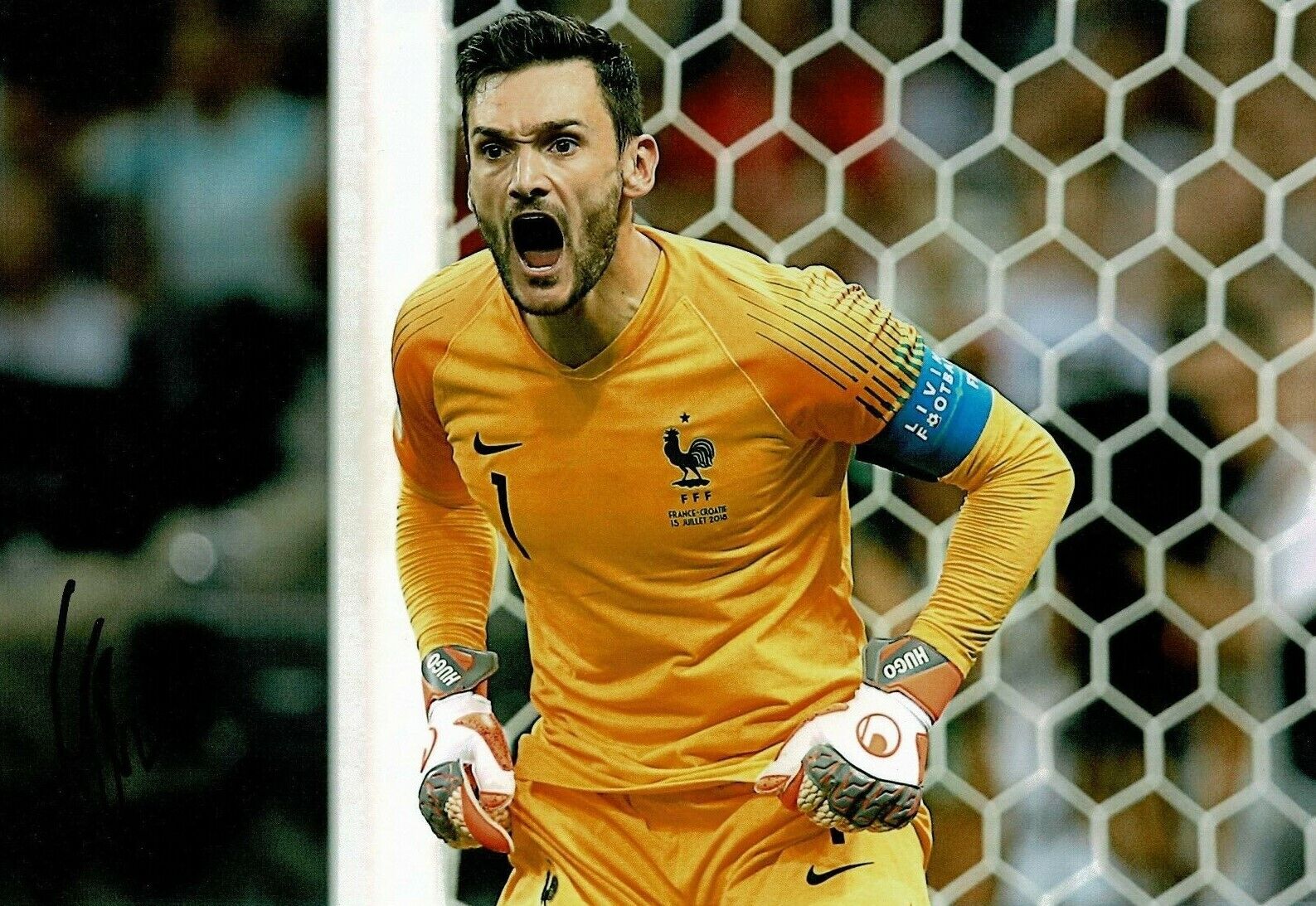 Hugo Lloris SIGNED 12X8 Photo Poster painting France 2018 World Cup Trophy Genuine AFTAL COA (D)