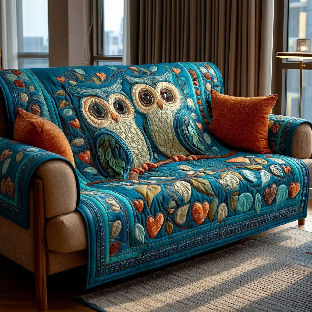 Heartwood Owls Quilted Sofa Cover NCU0PT10940 everthome