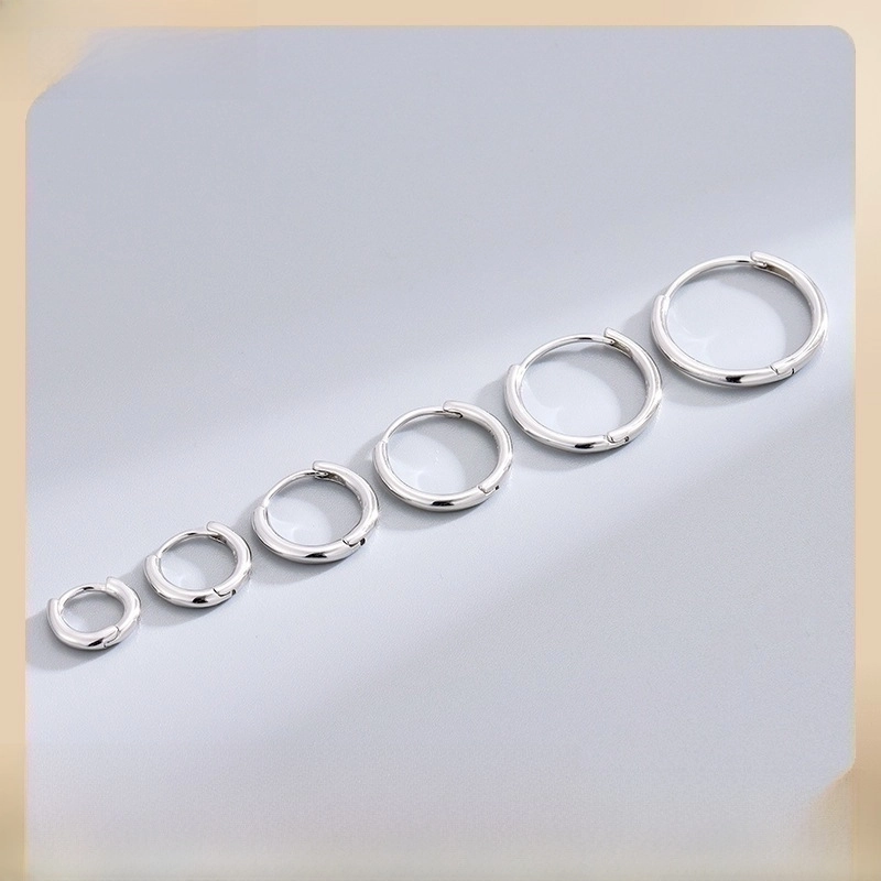 Minimalist Geometric Round Ring Plating 925 Sterling Silver Earrings