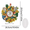 5D DIY Special Shape Diamond Painting Desk Ornament Handmade Clock Kit(Sunflower Rooster)
