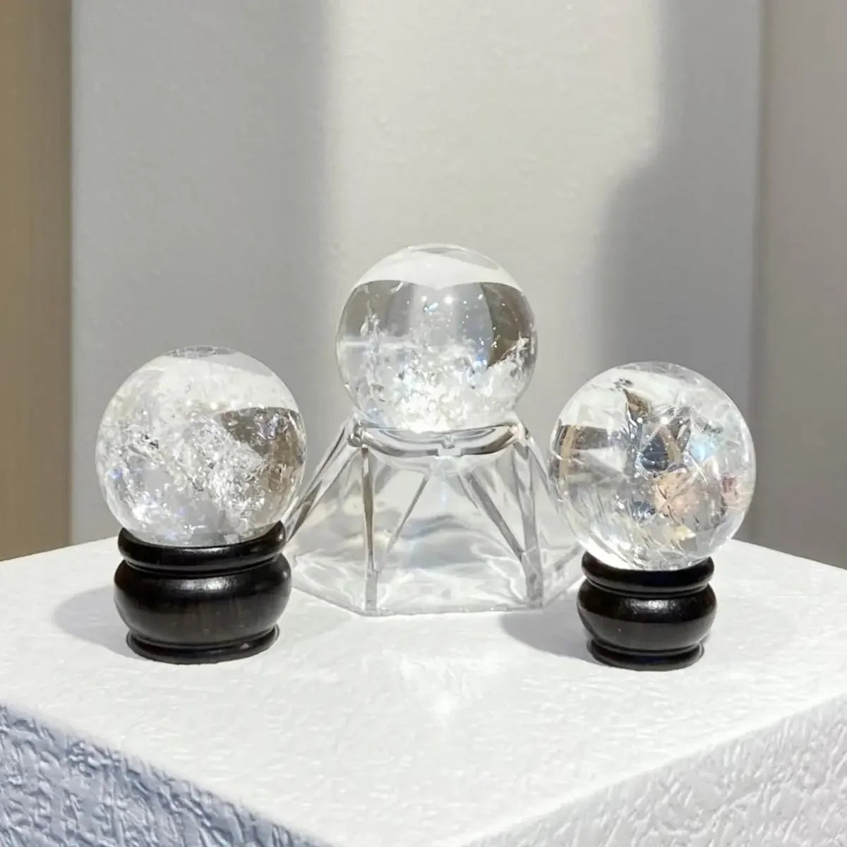 Natural Rainbow Clear Quartz Crystal Sphere/Chakra Healing/AAA Becky's Charms----A clean, luminous accent for desks, bookshelves, and workspaces.