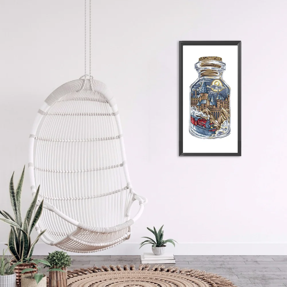 11ct Counted Cross Stitch - Castle in Bottle(19*37cm)