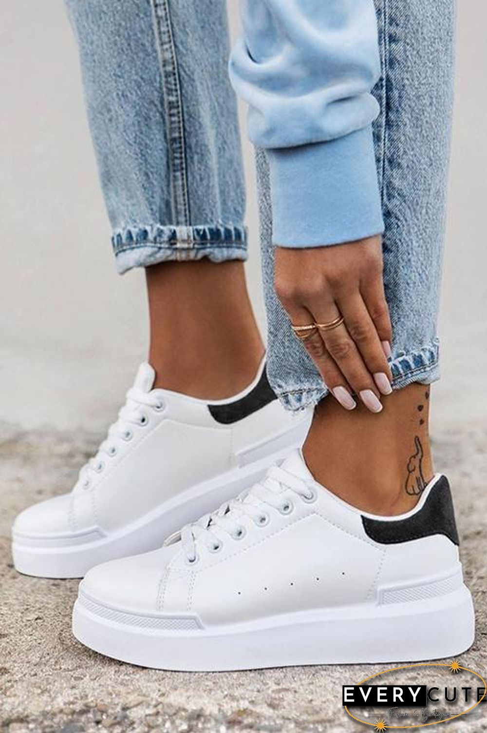 Lace Up White Sneakers