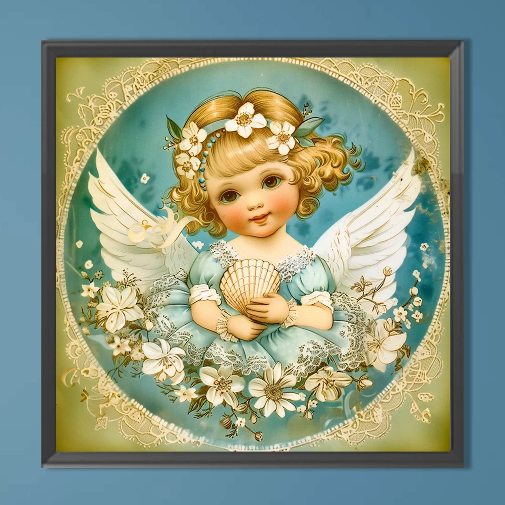 Full Round Diamond Painting 40*40cm - Fashionable Shell Angel Girl