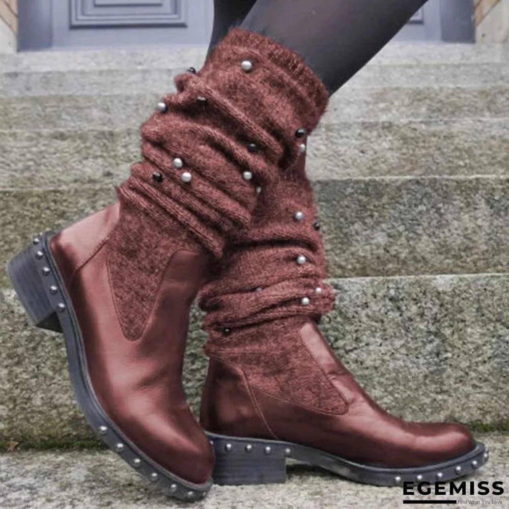 New Fashion Comfortable Low Heel Wool Warm Boots | EGEMISS