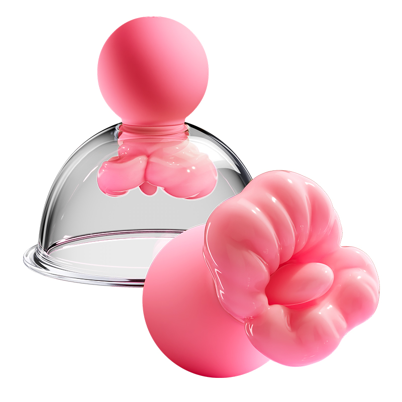 Rose Kiss Nipple Clamps Tongue Licking Breast Vibrators - Rose Toy