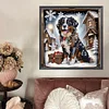 Chiot En Hiver Neige Sp&eacute;ciale Forme Diamant Peinture-30 * 30CM