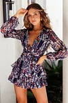 Women's V-neck Loose Print Jumpsuit