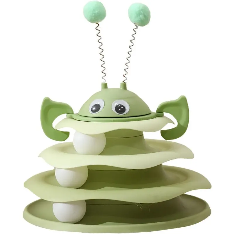 Interactive 3-Layer Cat Toy Tower