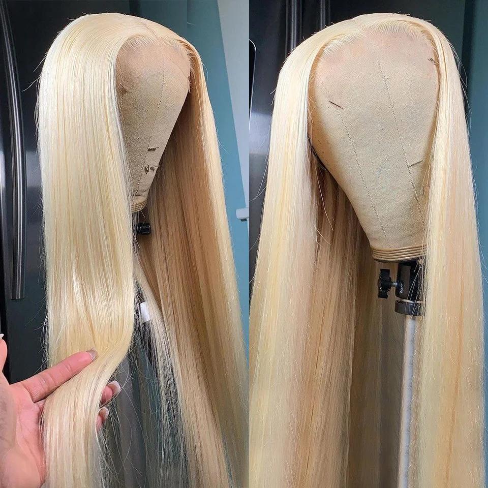 Hot Girl 130% Density #613 Straight Virgin Hair Lace Frontal Wig