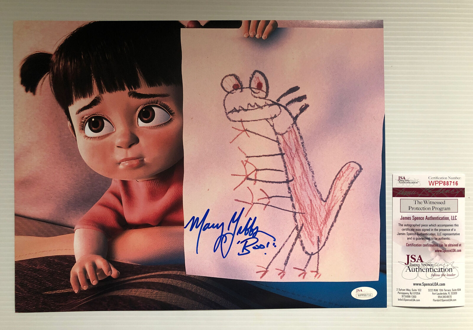 Mary Gibbs Signed Autographed 11x14 Photo Poster painting Monsters Inc Boo Full Name JSA COA 21