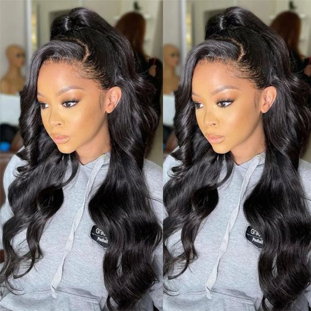 Full Lace Wig Human Hair Wigs For Women Brazilian Pre Plucked Body Wave Wig Natural Hairline with Baby Hair Glueless Natural Black Zaesvini