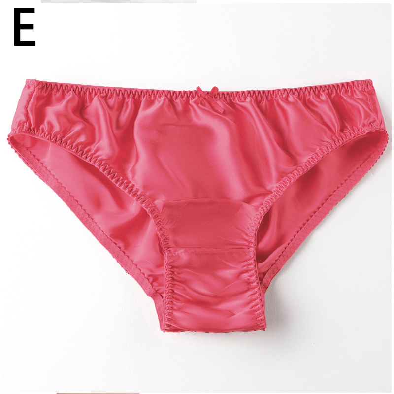 Lidudu Sexy Real Silk Women's Underwear Seamless Panties Female Satin Briefs Comfortable Lingerie Mid Waist Undershorts Plus Size
