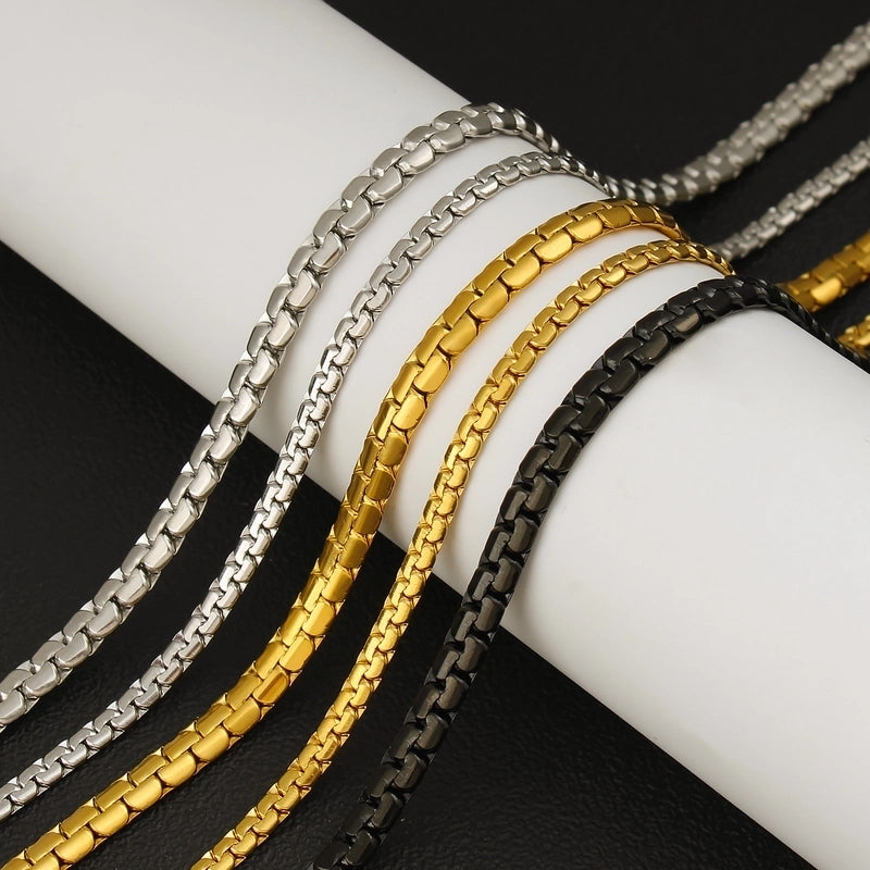 Hip-Hop Vintage Style Solid Color 304 Stainless Steel Plating 18K Gold Plated Men's Necklace2