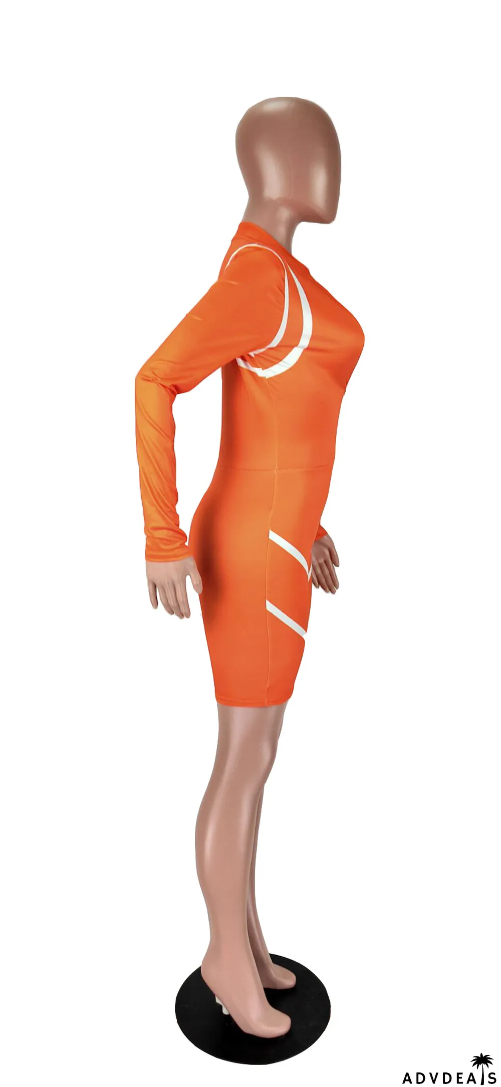 Fashion Long Sleeve Skinny Zip Jumpsuit