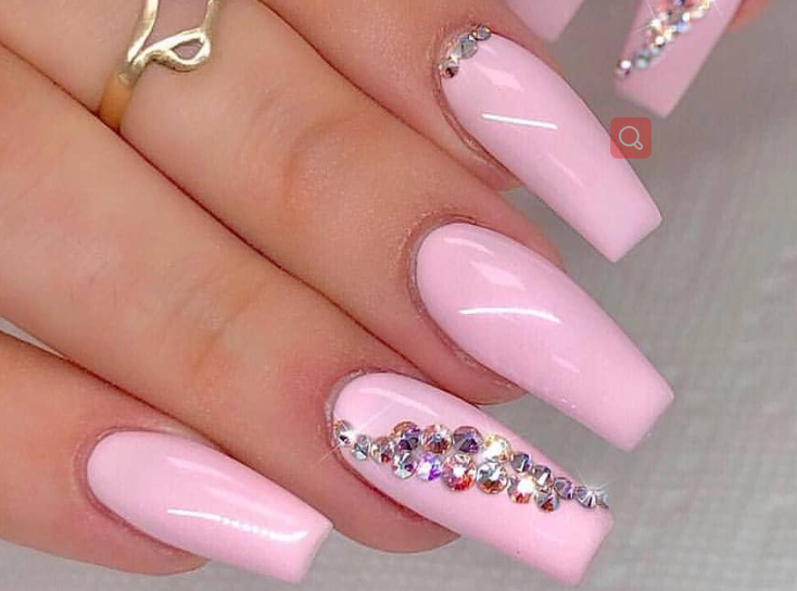 Pink coffin nails short - wide 6