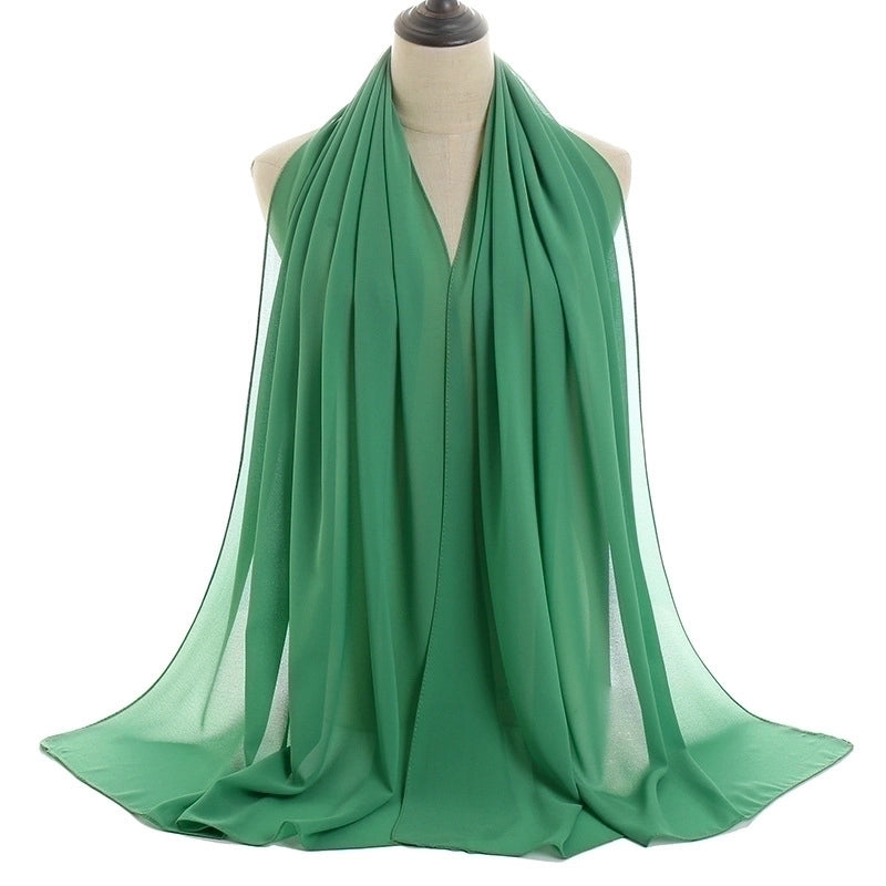 Women’s Minimalist Solid Color Chiffon Cotton Linen Scarves