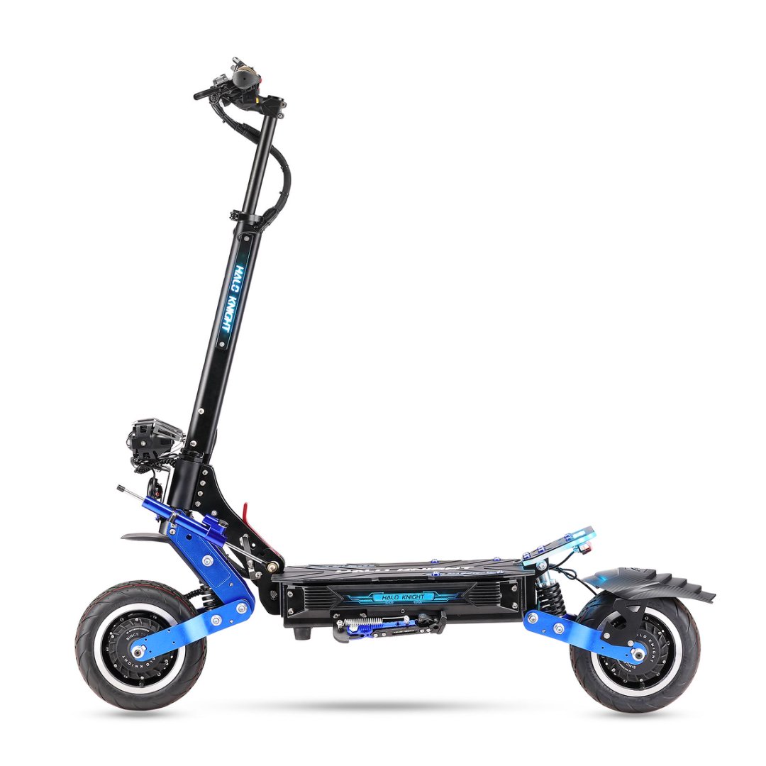Halo Knight T108 Pro Electric Scooter 11'' Off-Road Tire 3000W*2 Motors 95Km/h Max Speed 60V 38.4Ah Battery 80KM Range 200KG Max load Front & Rear Turn Signal IPX4 Waterproof Dual Hydraulic Brakes Electric Brake