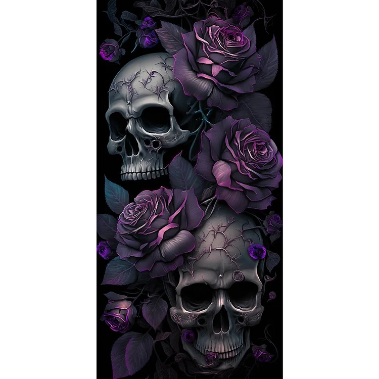 Full Round Diamond Painting - Dark Skull 40*80CM